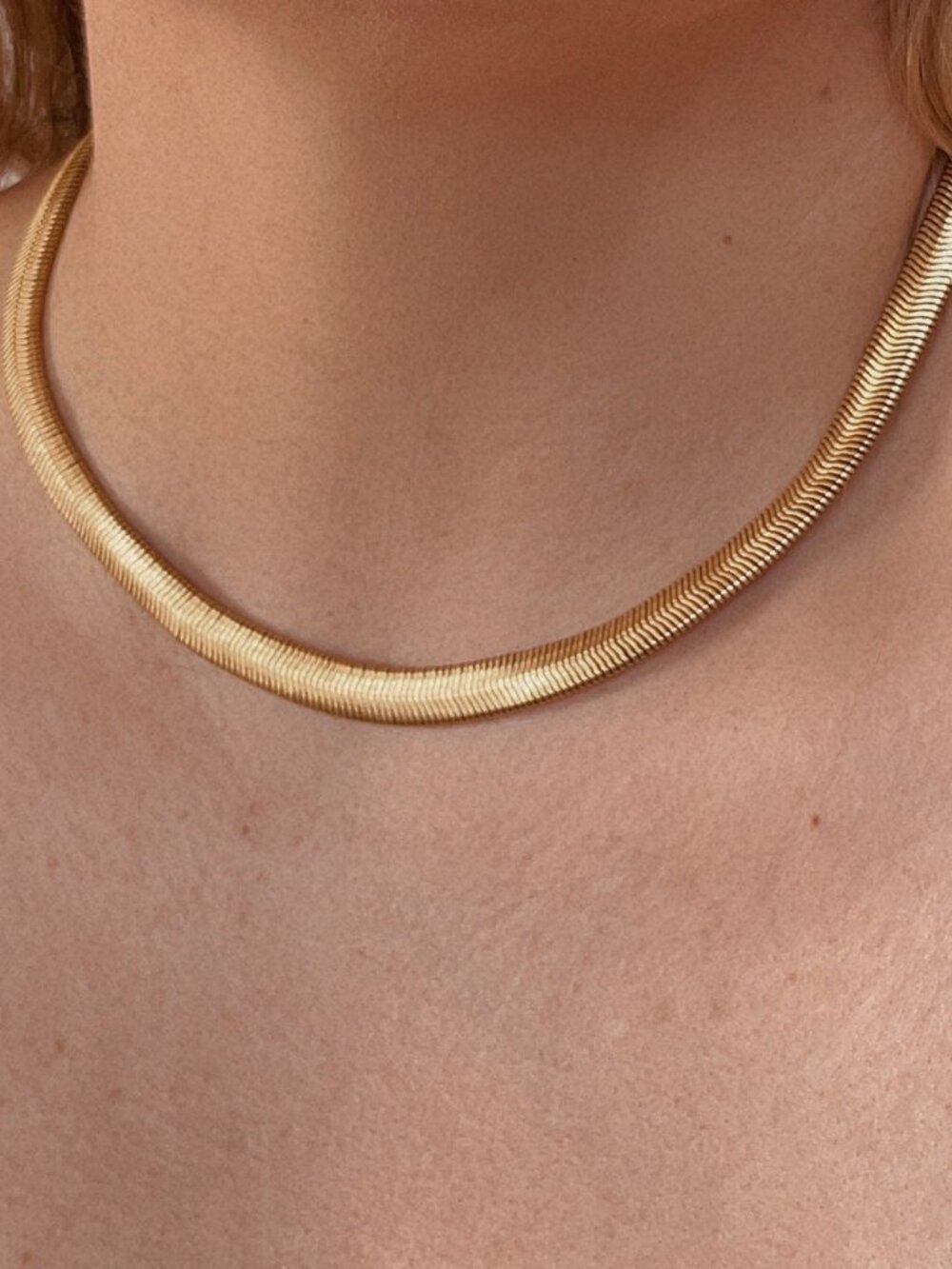 Aouri Herringbone Necklace 8mm | 18K Gold Plated | New